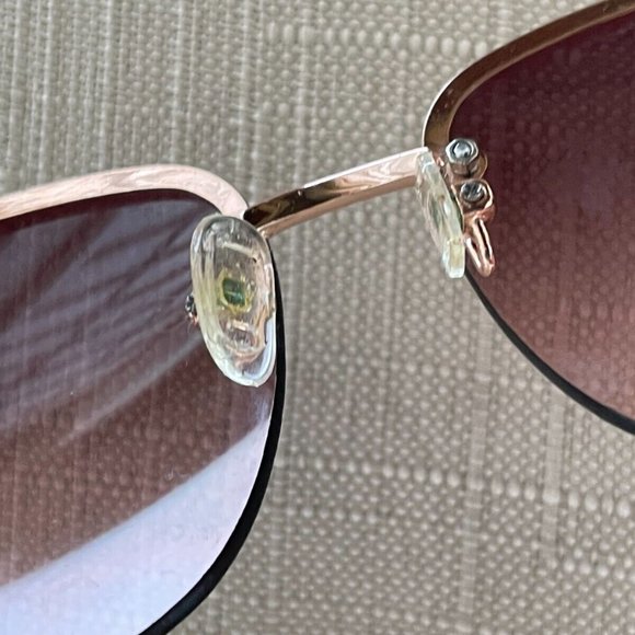 Guess Women Sunglasses GF0388 28T 66[]14 135 Eye Wear Gold Tone Half Rim Shades - Picture 5 of 11